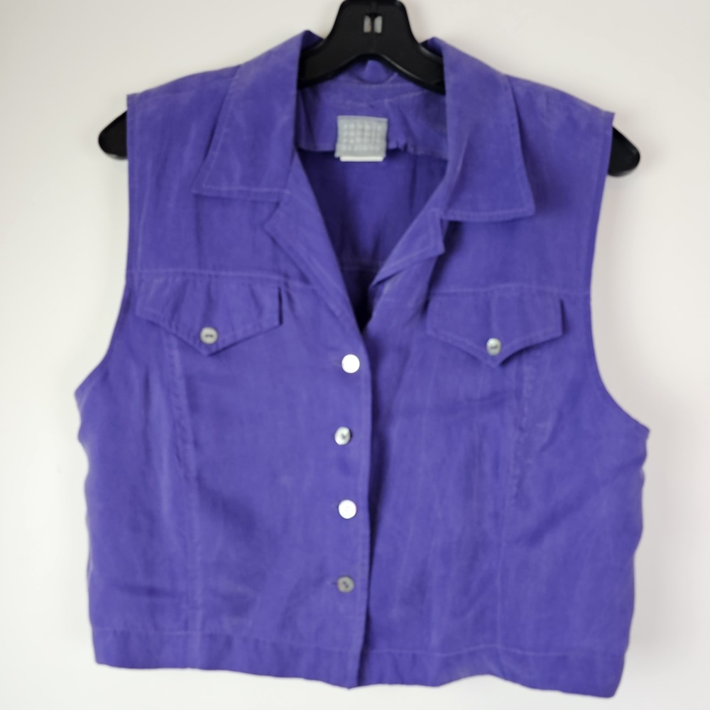 Rabbit Rabbit Designs Cropped Top Vest Purple Vintage Size 10 Purple Button
